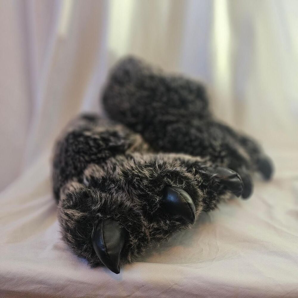 fuzzy monster feet oversized comical novelty womens slippers